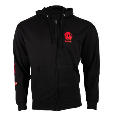 Animal Red Logo Black Zip-Up